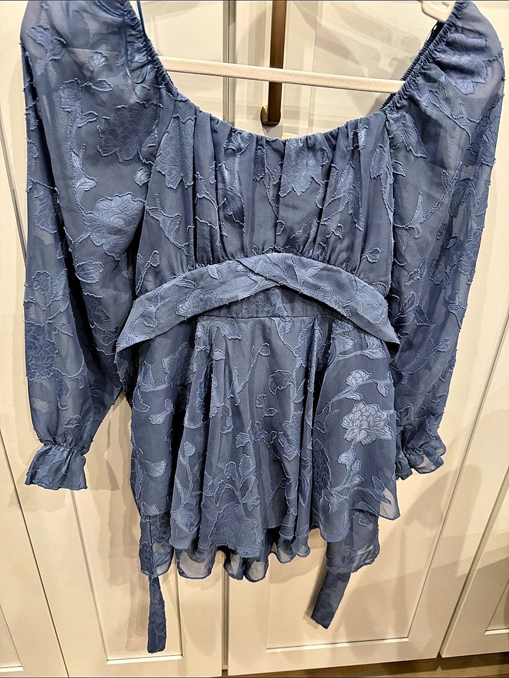 Girls allison + kelly  Floral Long Sleeve Romper in Blue Size 14